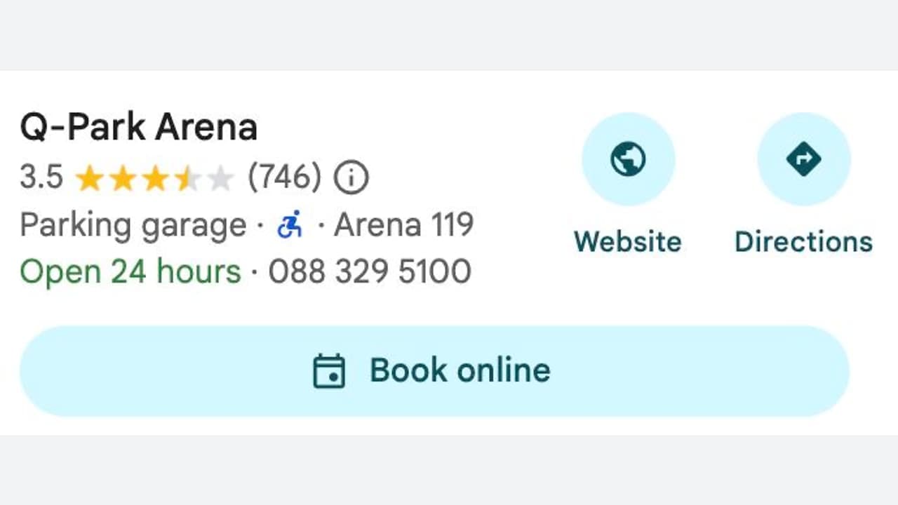 Google Ads keresési találat példa Online foglalás gombbal és értékeléssel